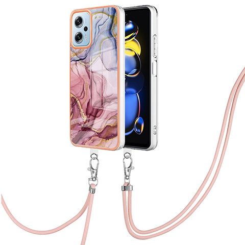 Funda Silicona Gel Goma Patron de Moda Carcasa con Acollador Cordon Lanyard YB7 para Xiaomi Redmi Note 11 Pro+ Plus 5G Multicolor