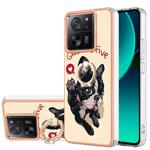 Funda Silicona Gel Goma Patron de Moda Carcasa con Acollador Cordon Lanyard YB8 para Xiaomi Redmi K60 Ultra 5G Caqui