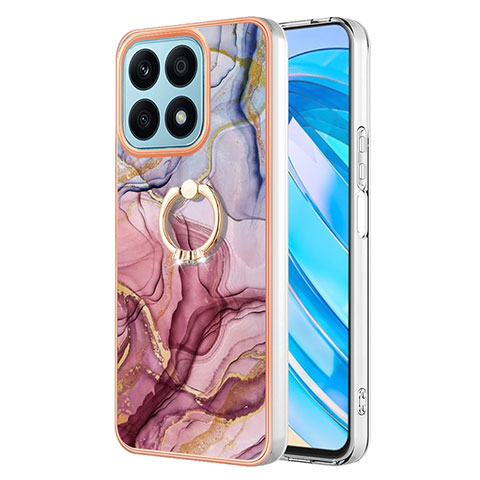 Funda Silicona Gel Goma Patron de Moda Carcasa con Anillo de dedo Soporte Y01B para Huawei Honor X8a 4G Multicolor