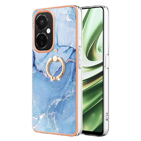 Funda Silicona Gel Goma Patron de Moda Carcasa con Anillo de dedo Soporte Y01B para OnePlus Nord CE 3 Lite 5G Azul