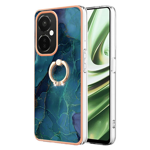 Funda Silicona Gel Goma Patron de Moda Carcasa con Anillo de dedo Soporte Y01B para OnePlus Nord CE 3 Lite 5G Verde