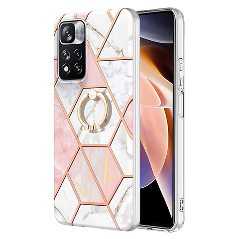 Funda Silicona Gel Goma Patron de Moda Carcasa con Anillo de dedo Soporte Y01B para Xiaomi Mi 11i 5G (2022) Rosa