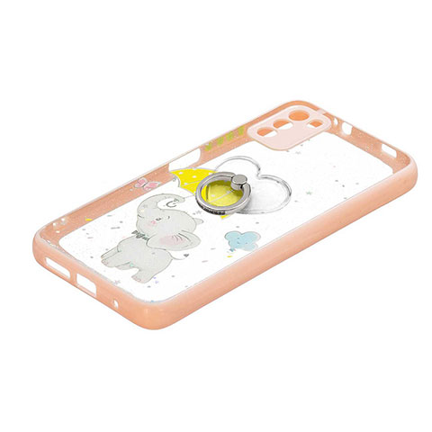 Funda Silicona Gel Goma Patron de Moda Carcasa con Anillo de dedo Soporte Y01X para Xiaomi Poco M3 Amarillo