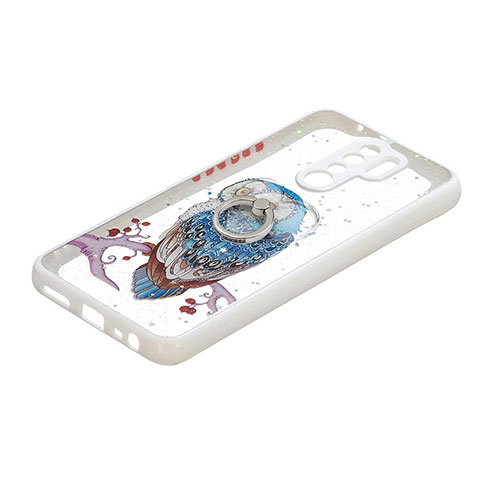 Funda Silicona Gel Goma Patron de Moda Carcasa con Anillo de dedo Soporte Y01X para Xiaomi Redmi 9 Prime India Multicolor