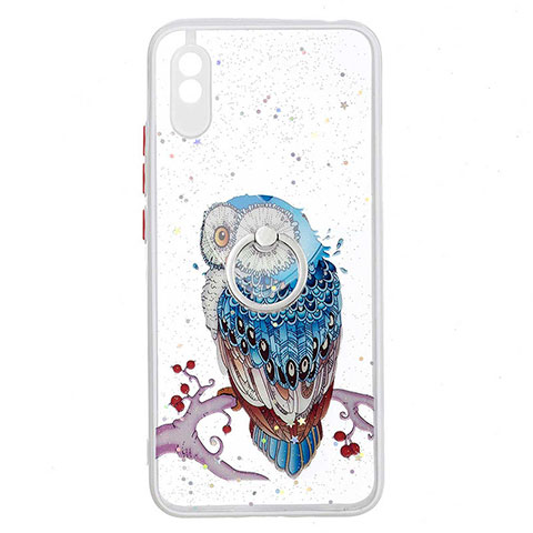 Funda Silicona Gel Goma Patron de Moda Carcasa con Anillo de dedo Soporte Y01X para Xiaomi Redmi 9A Multicolor