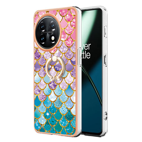 Funda Silicona Gel Goma Patron de Moda Carcasa con Anillo de dedo Soporte Y03B para OnePlus 11 5G Vistoso