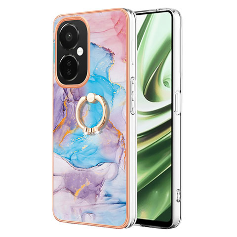 Funda Silicona Gel Goma Patron de Moda Carcasa con Anillo de dedo Soporte Y03B para OnePlus Nord CE 3 5G Azul