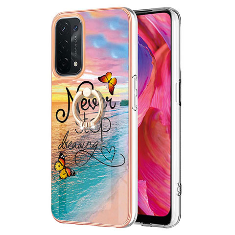 Funda Silicona Gel Goma Patron de Moda Carcasa con Anillo de dedo Soporte Y03B para Oppo A54 5G Multicolor