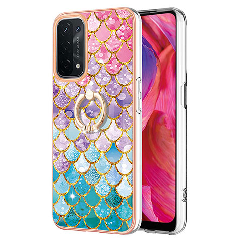 Funda Silicona Gel Goma Patron de Moda Carcasa con Anillo de dedo Soporte Y03B para Oppo A54 5G Vistoso