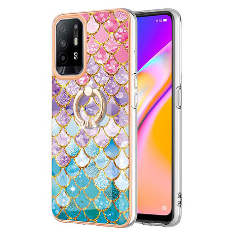 Funda Silicona Gel Goma Patron de Moda Carcasa con Anillo de dedo Soporte Y03B para Oppo A95 5G Vistoso