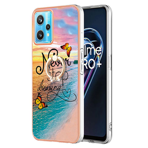 Funda Silicona Gel Goma Patron de Moda Carcasa con Anillo de dedo Soporte Y03B para Realme 9 Pro 5G Multicolor