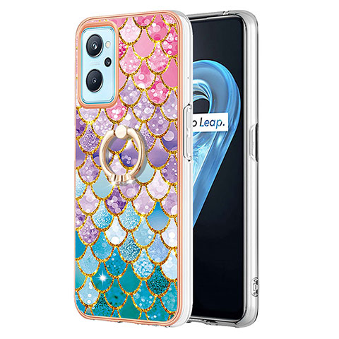 Funda Silicona Gel Goma Patron de Moda Carcasa con Anillo de dedo Soporte Y03B para Realme 9i 4G Vistoso