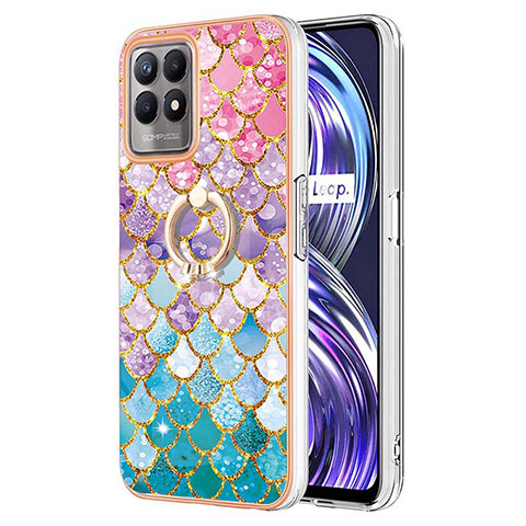 Funda Silicona Gel Goma Patron de Moda Carcasa con Anillo de dedo Soporte Y03B para Realme Narzo 50 4G Vistoso