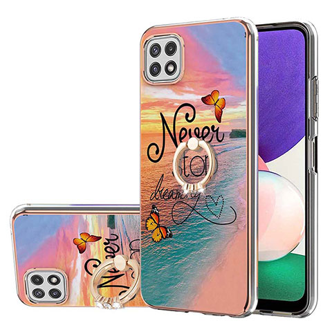 Funda Silicona Gel Goma Patron de Moda Carcasa con Anillo de dedo Soporte Y03B para Samsung Galaxy A22s 5G Multicolor