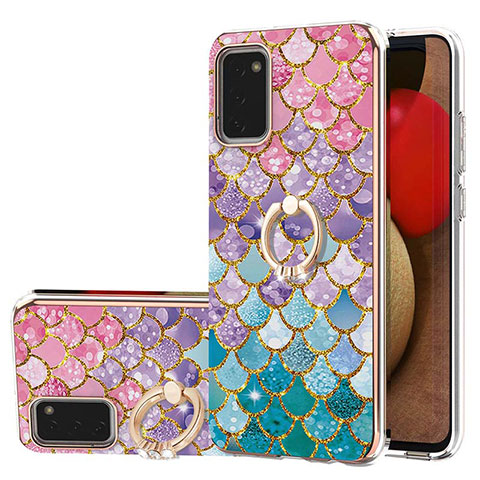 Funda Silicona Gel Goma Patron de Moda Carcasa con Anillo de dedo Soporte Y03B para Samsung Galaxy F02S SM-E025F Vistoso