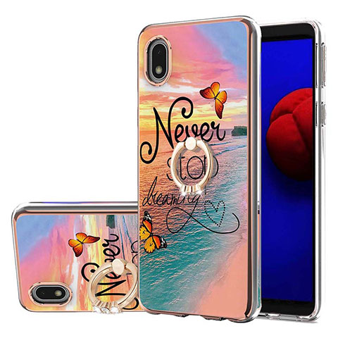 Funda Silicona Gel Goma Patron de Moda Carcasa con Anillo de dedo Soporte Y03B para Samsung Galaxy M01 Core Multicolor