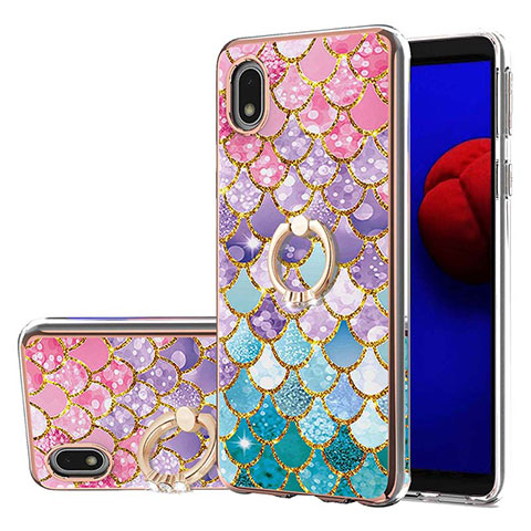 Funda Silicona Gel Goma Patron de Moda Carcasa con Anillo de dedo Soporte Y03B para Samsung Galaxy M01 Core Vistoso