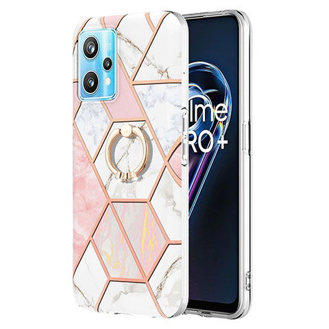 Funda Silicona Gel Goma Patron de Moda Carcasa con Anillo de dedo Soporte Y04B para Realme 9 Pro 5G Rosa