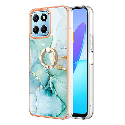 Funda Silicona Gel Goma Patron de Moda Carcasa con Anillo de dedo Soporte Y05B para Huawei Honor X6 Verde