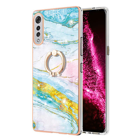 Funda Silicona Gel Goma Patron de Moda Carcasa con Anillo de dedo Soporte Y05B para LG Velvet 4G Vistoso