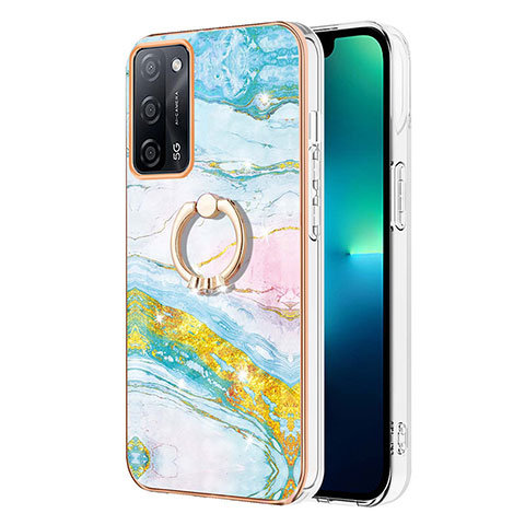 Funda Silicona Gel Goma Patron de Moda Carcasa con Anillo de dedo Soporte Y05B para Oppo A53s 5G Vistoso