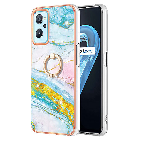 Funda Silicona Gel Goma Patron de Moda Carcasa con Anillo de dedo Soporte Y05B para Oppo A96 4G Vistoso