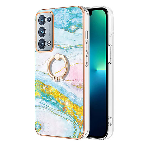 Funda Silicona Gel Goma Patron de Moda Carcasa con Anillo de dedo Soporte Y05B para Oppo Reno6 Pro 5G Vistoso