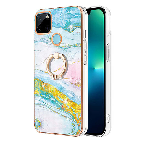 Funda Silicona Gel Goma Patron de Moda Carcasa con Anillo de dedo Soporte Y05B para Realme C21Y Vistoso