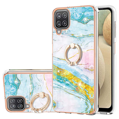 Funda Silicona Gel Goma Patron de Moda Carcasa con Anillo de dedo Soporte Y05B para Samsung Galaxy A12 Nacho Vistoso