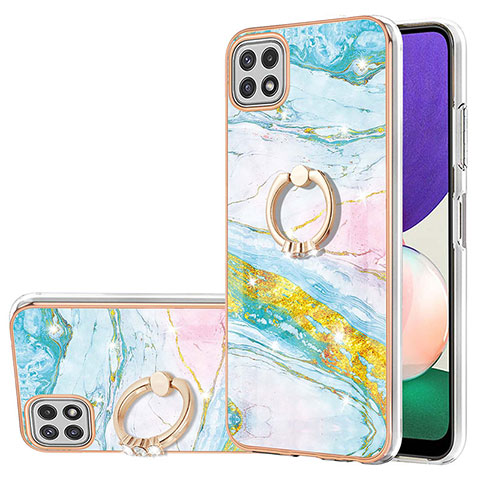 Funda Silicona Gel Goma Patron de Moda Carcasa con Anillo de dedo Soporte Y05B para Samsung Galaxy A22s 5G Vistoso