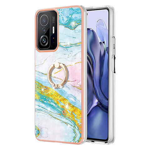 Funda Silicona Gel Goma Patron de Moda Carcasa con Anillo de dedo Soporte Y05B para Xiaomi Mi 11T 5G Vistoso