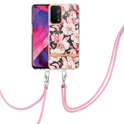 Funda Silicona Gel Goma Patron de Moda Carcasa con Anillo de dedo Soporte Y06B para OnePlus Nord N200 5G Rosa