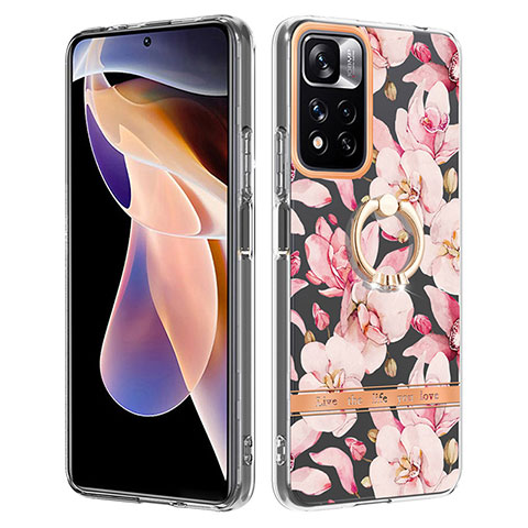 Funda Silicona Gel Goma Patron de Moda Carcasa con Anillo de dedo Soporte Y06B para Xiaomi Mi 11i 5G (2022) Rosa