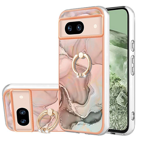 Funda Silicona Gel Goma Patron de Moda Carcasa con Anillo de dedo Soporte YB1 para Google Pixel 8a 5G Multicolor