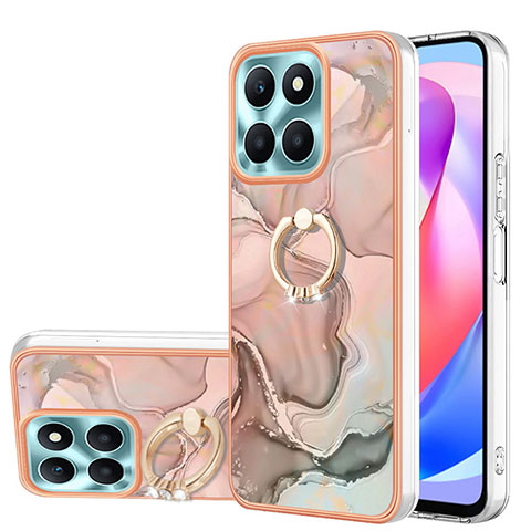 Funda Silicona Gel Goma Patron de Moda Carcasa con Anillo de dedo Soporte YB1 para Huawei Honor X6a Multicolor