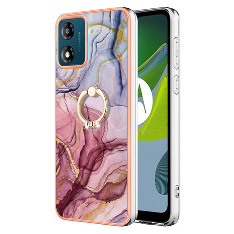 Funda Silicona Gel Goma Patron de Moda Carcasa con Anillo de dedo Soporte YB1 para Motorola Moto E13 Multicolor