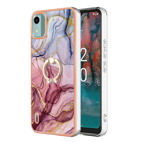 Funda Silicona Gel Goma Patron de Moda Carcasa con Anillo de dedo Soporte YB1 para Nokia C12 Pro Multicolor