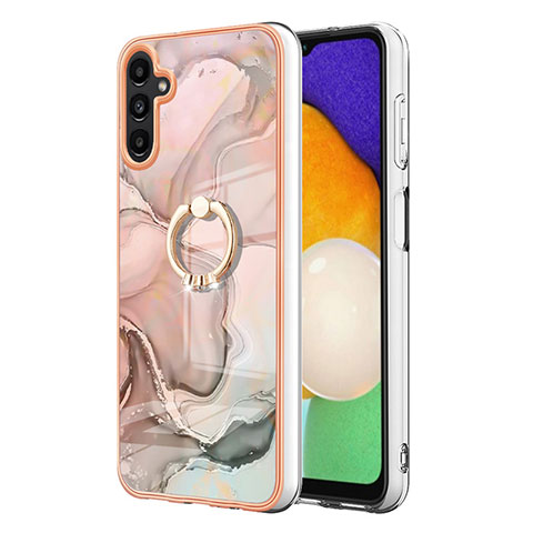 Funda Silicona Gel Goma Patron de Moda Carcasa con Anillo de dedo Soporte YB1 para Samsung Galaxy A34 5G Rosa