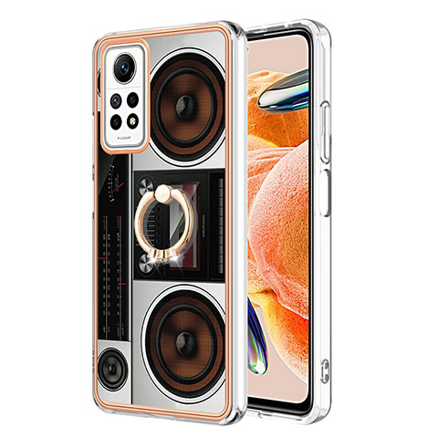 Funda Silicona Gel Goma Patron de Moda Carcasa con Anillo de dedo Soporte YB1 para Xiaomi Redmi Note 11 Pro 4G Vistoso