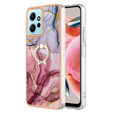 Funda Silicona Gel Goma Patron de Moda Carcasa con Anillo de dedo Soporte YB1 para Xiaomi Redmi Note 12 4G Multicolor