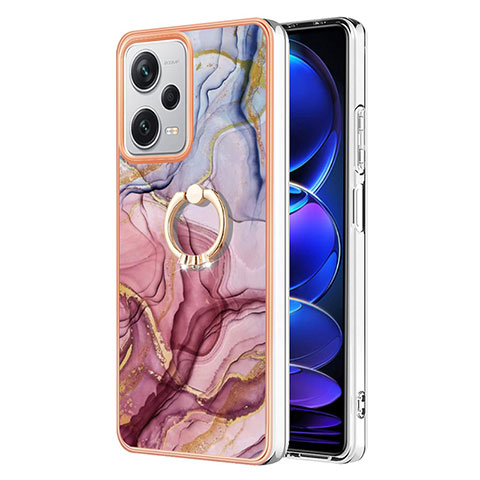 Funda Silicona Gel Goma Patron de Moda Carcasa con Anillo de dedo Soporte YB1 para Xiaomi Redmi Note 12 Pro+ Plus 5G Multicolor