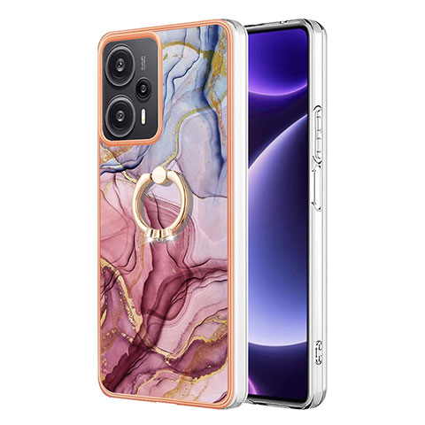 Funda Silicona Gel Goma Patron de Moda Carcasa con Anillo de dedo Soporte YB1 para Xiaomi Redmi Note 12 Turbo 5G Multicolor