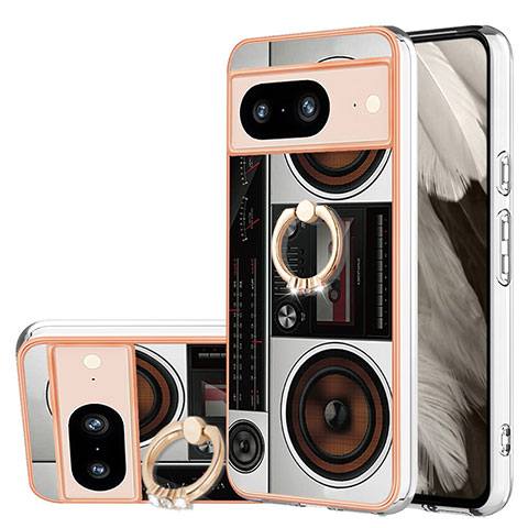 Funda Silicona Gel Goma Patron de Moda Carcasa con Anillo de dedo Soporte YB2 para Google Pixel 8 5G Vistoso