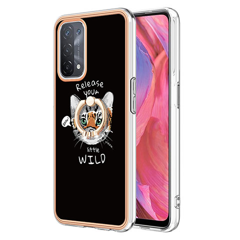 Funda Silicona Gel Goma Patron de Moda Carcasa con Anillo de dedo Soporte YB2 para Oppo A54 5G Multicolor