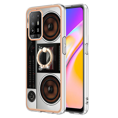 Funda Silicona Gel Goma Patron de Moda Carcasa con Anillo de dedo Soporte YB2 para Oppo A95 5G Vistoso