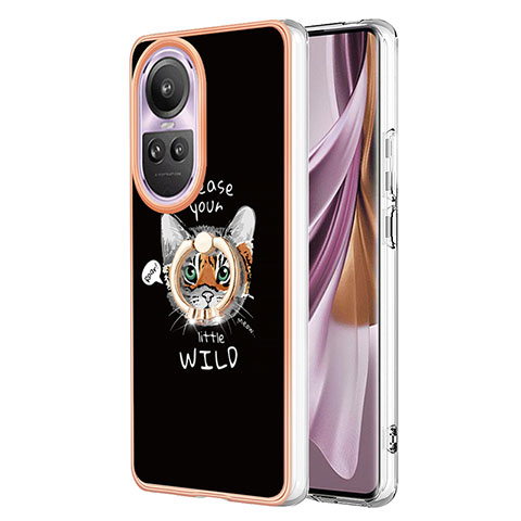 Funda Silicona Gel Goma Patron de Moda Carcasa con Anillo de dedo Soporte YB2 para Oppo Reno10 Pro 5G Multicolor