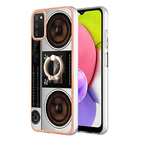 Funda Silicona Gel Goma Patron de Moda Carcasa con Anillo de dedo Soporte YB2 para Samsung Galaxy A02s Vistoso