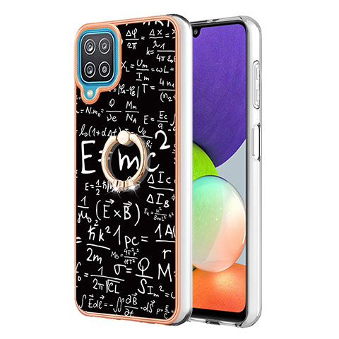 Funda Silicona Gel Goma Patron de Moda Carcasa con Anillo de dedo Soporte YB2 para Samsung Galaxy A12 5G Multicolor