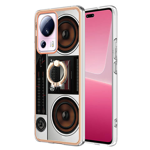 Funda Silicona Gel Goma Patron de Moda Carcasa con Anillo de dedo Soporte YB2 para Xiaomi Mi 12 Lite NE 5G Vistoso