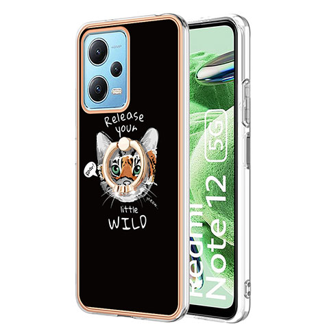 Funda Silicona Gel Goma Patron de Moda Carcasa con Anillo de dedo Soporte YB2 para Xiaomi Poco X5 5G Multicolor